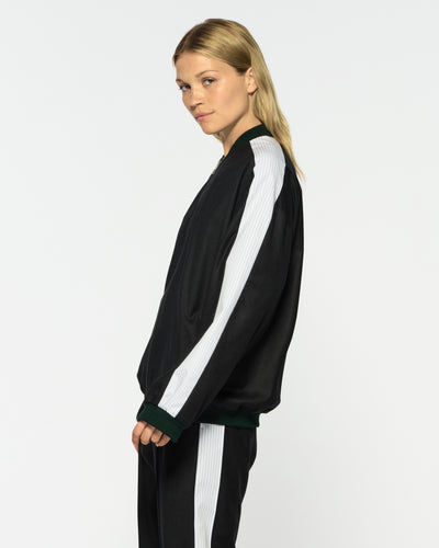 Bomber Jacket - Dark Green Wool SERENA BUTE