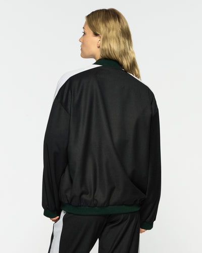 Bomber Jacket - Dark Green Wool SERENA BUTE