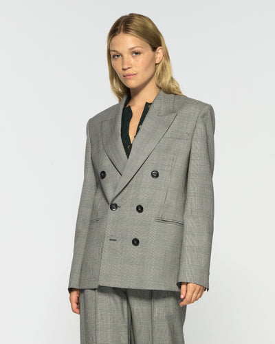 Double Breasted Blazer - Prince of Wales Check SERENA BUTE