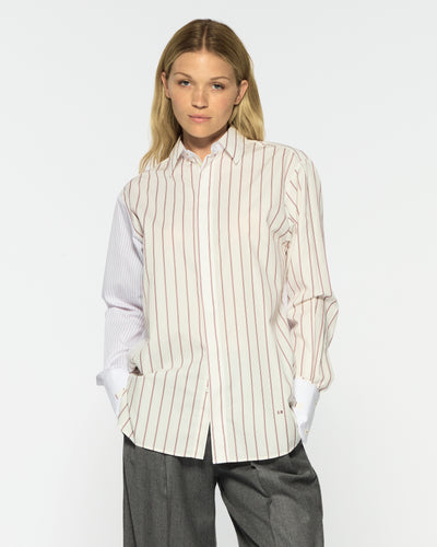 Oversized Shirt - Burgundy Stripe SERENA BUTE