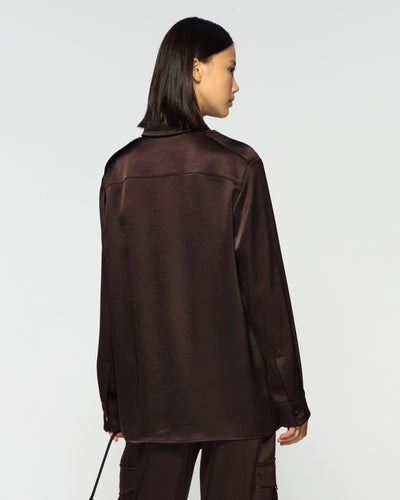 Cargo Shirt - Chocolate Brown SERENA BUTE