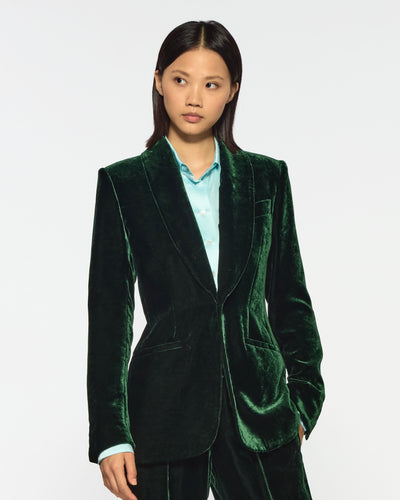 Velvet Blazer - Dark Green SERENA BUTE