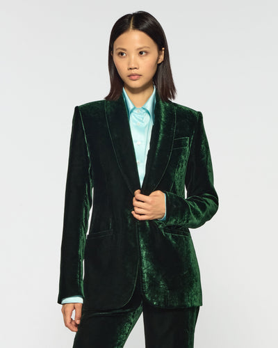 Velvet Blazer - Dark Green SERENA BUTE