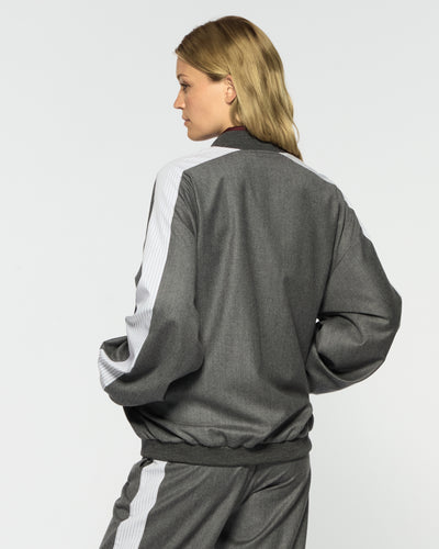 Bomber Jacket - Dark Grey Wool SERENA BUTE