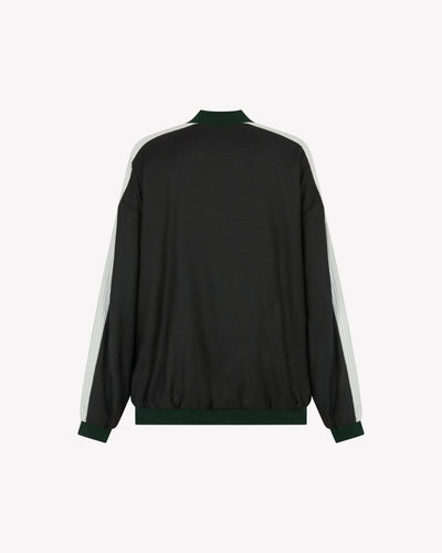 Bomber Jacket - Dark Green Wool SERENA BUTE