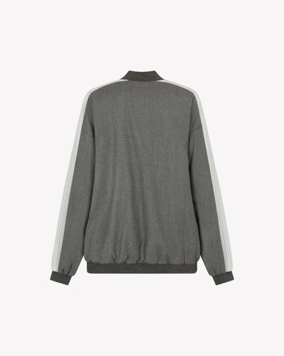 Bomber Jacket - Dark Grey Wool SERENA BUTE
