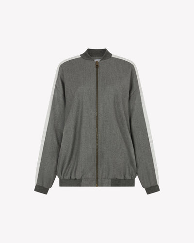 Bomber Jacket - Dark Grey Wool SERENA BUTE