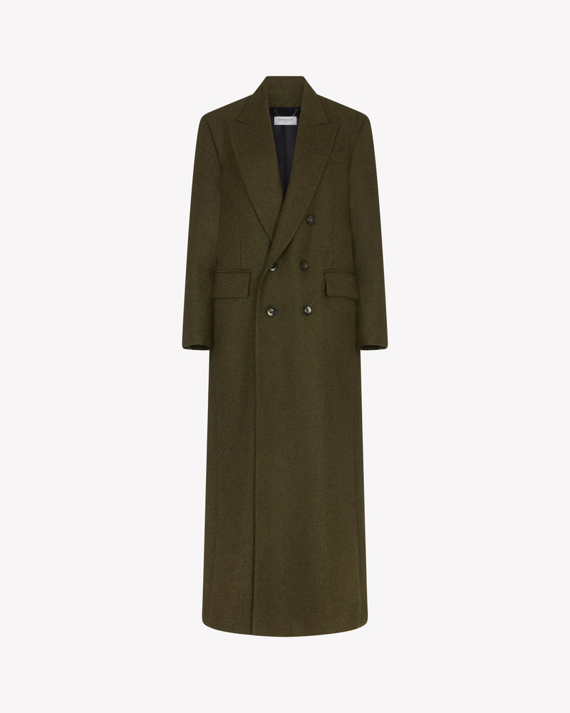 Double Breasted Coat - Military Green Wool picture #2