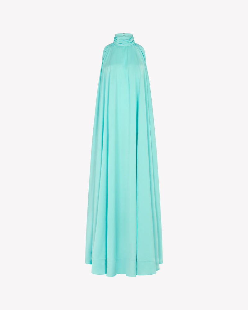Draped Full Length Dress - Aqua picture #2
