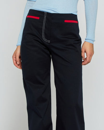 Flare Trouser with Contrast Pockets - Dark Navy SERENA BUTE
