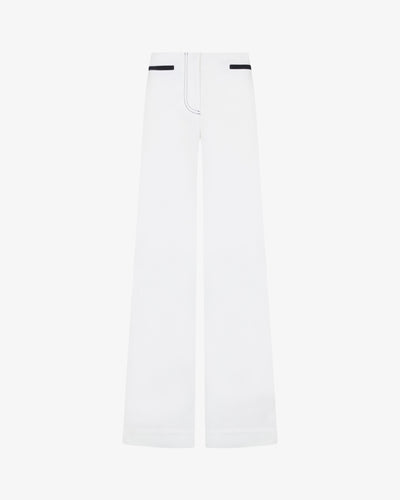Flare Trouser with Contrast Pockets - White SERENA BUTE