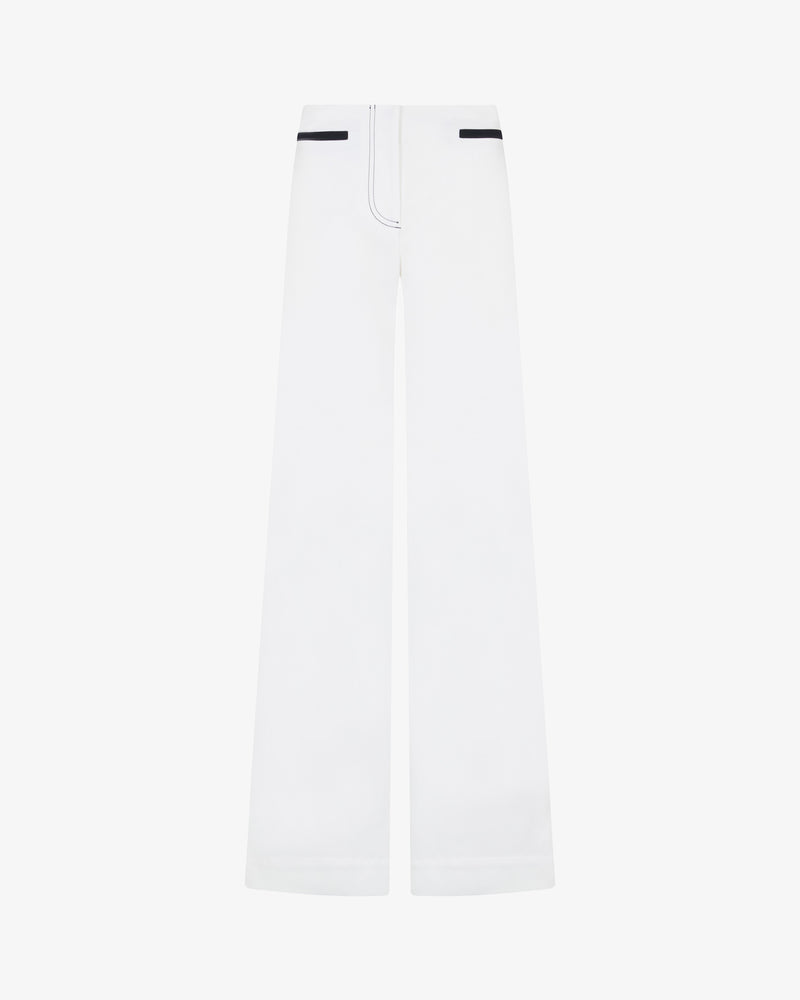 Flare Trouser with Contrast Pockets - White picture #2