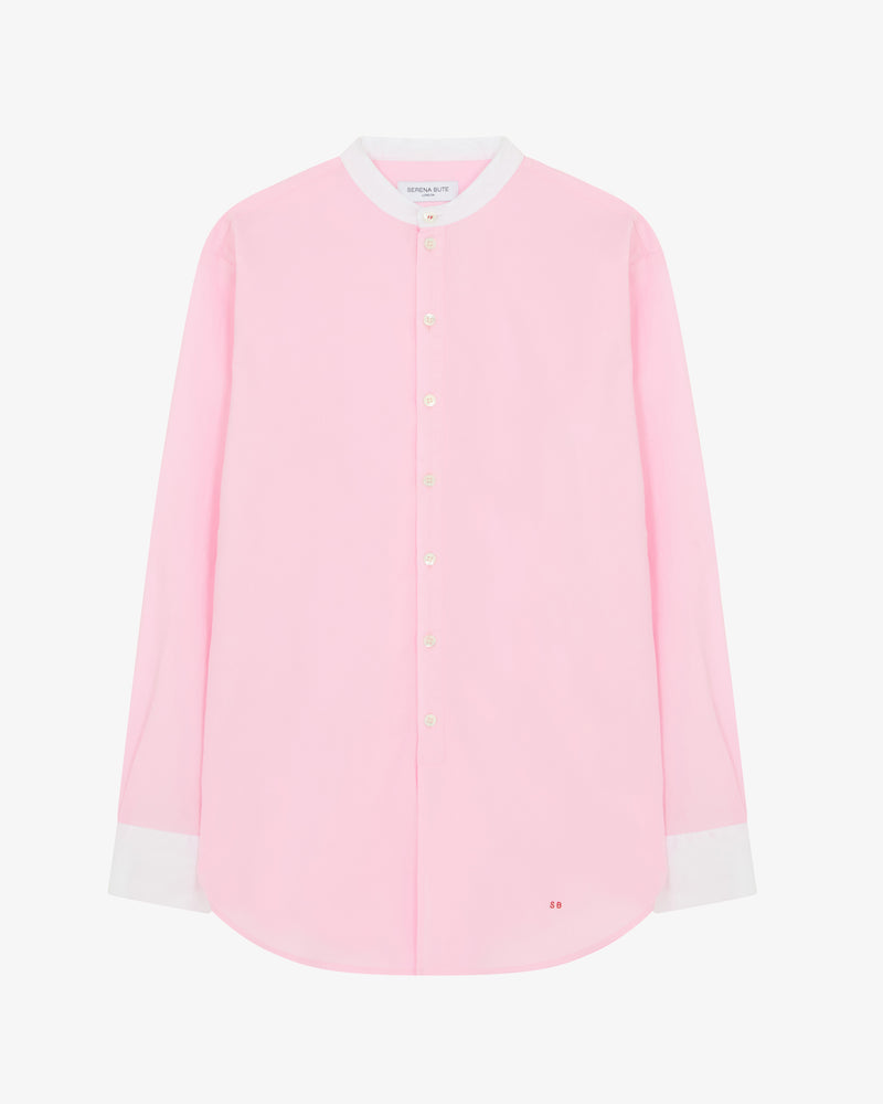 Collarless Shirt with Side Opening - Pale Pink picture #2