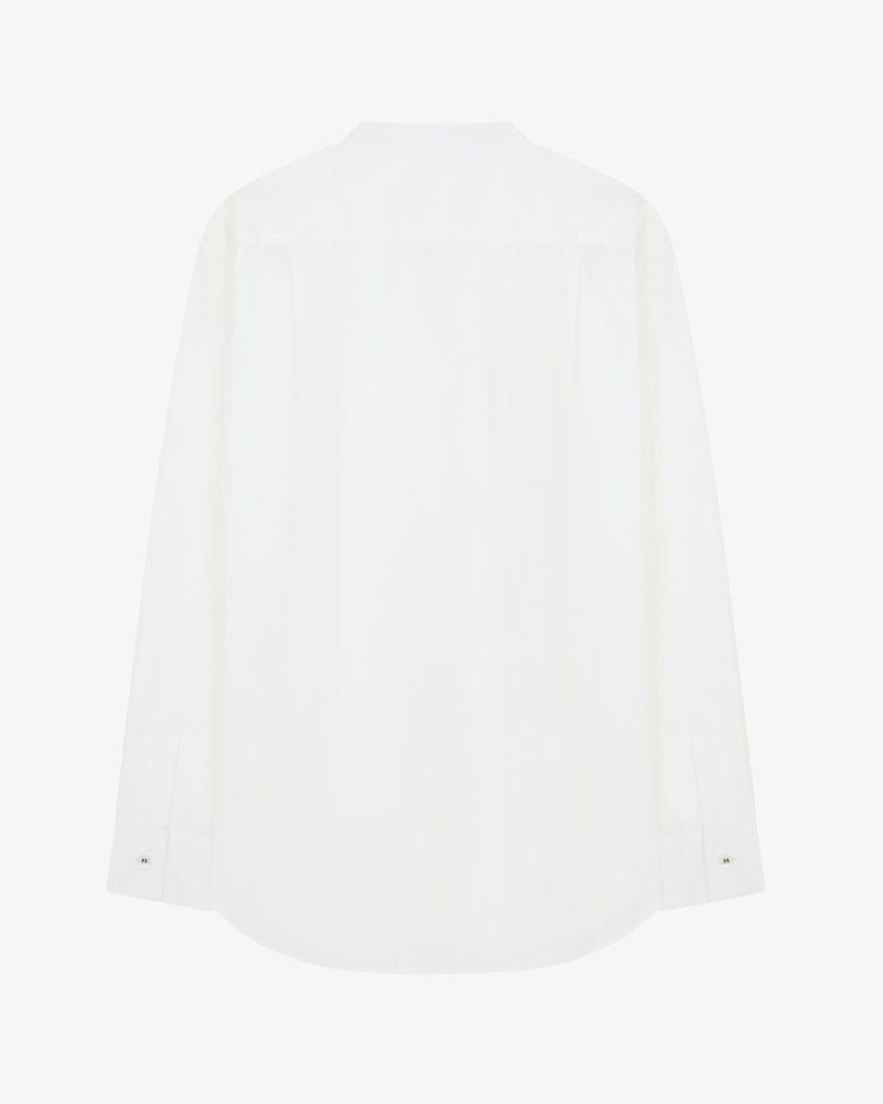 Collarless Shirt with Side Opening - White picture #4