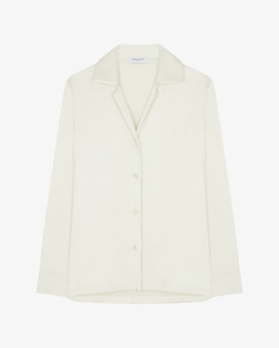 Satin Revere Collar Shirt - Ivory SERENA BUTE