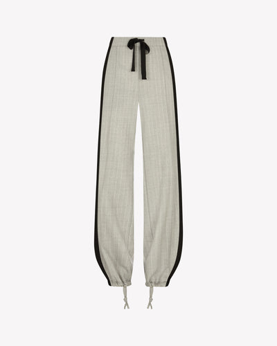 Serena Jogger - Light Grey Pinstripe Wool SERENA BUTE