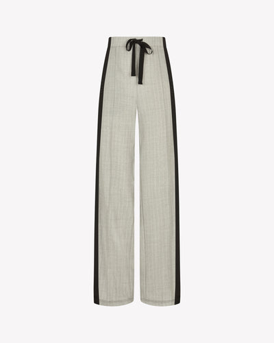 Serena Jogger - Light Grey Pinstripe Wool SERENA BUTE