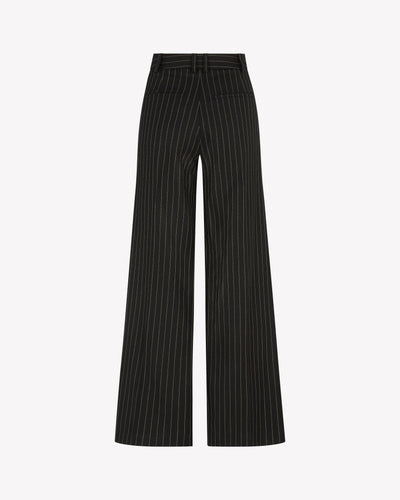 Serena Trouser - Black Pinstripe Wool SERENA BUTE