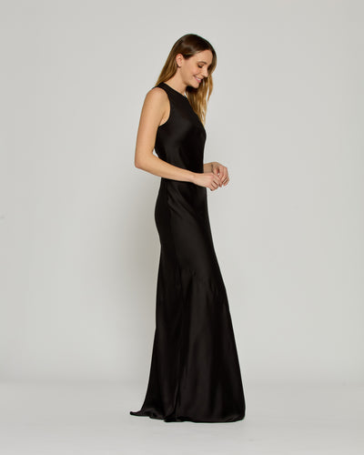 Georgette Evening Dress - Black SERENA BUTE