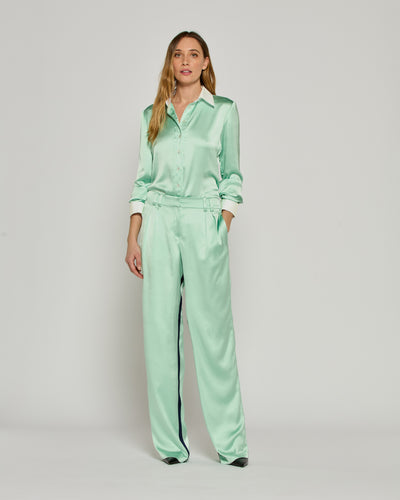 Satin Boyfriend Trouser '25 - Mint SERENA BUTE