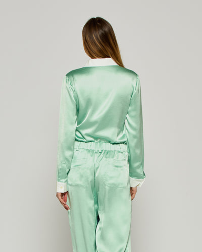 Satin Serena Shirt - Mint SERENA BUTE