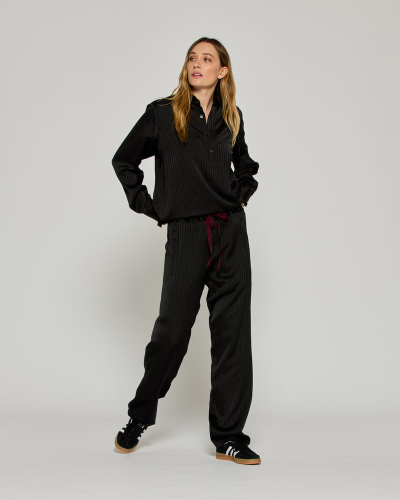 Satin Stripe Utility Jogger - Black picture #1