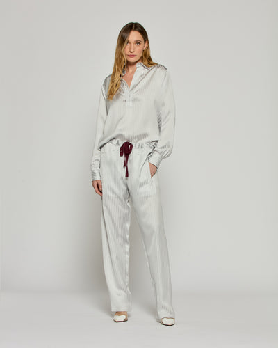 Satin Stripe Utility Jogger - Silver SERENA BUTE