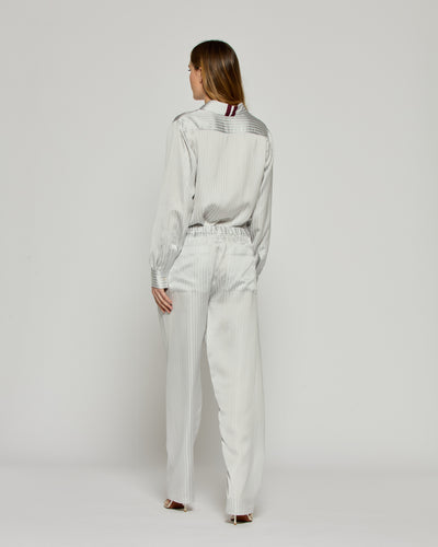 Satin Stripe Utility Jogger - Silver SERENA BUTE