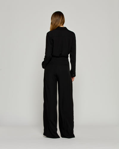 Serena Trouser with Georgette Trim - Black SERENA BUTE
