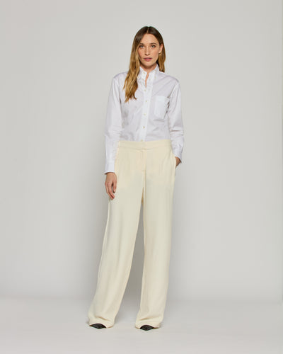 Tailored Trouser with Georgette Trim - Cream SERENA BUTE