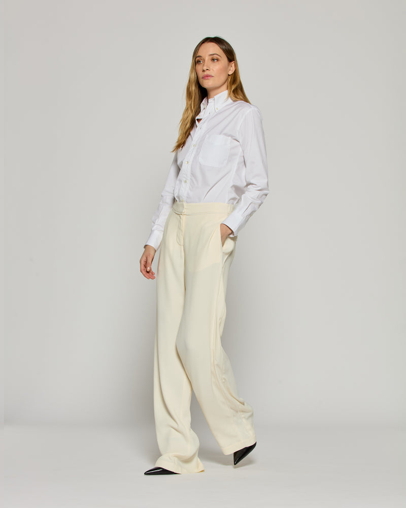 Tailored Trouser with Georgette Trim - Cream picture #3