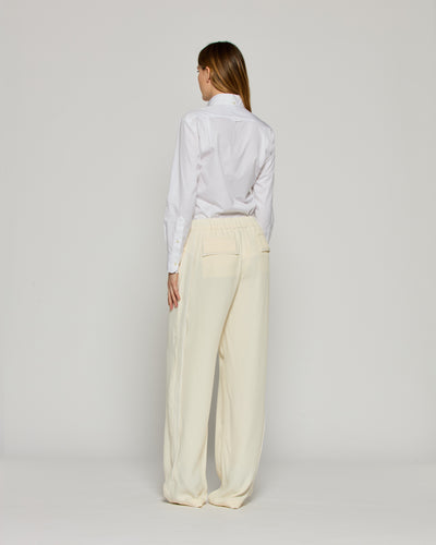 Tailored Trouser with Georgette Trim - Cream SERENA BUTE