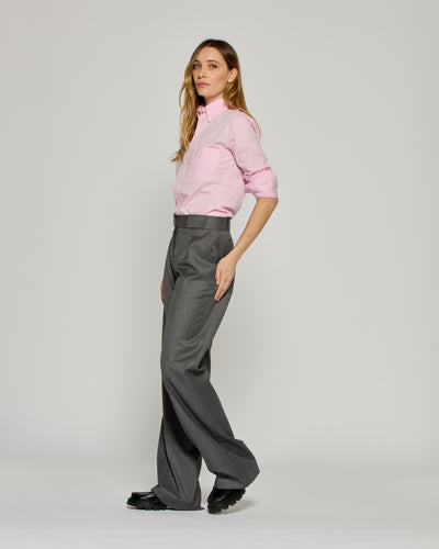 Wool Pleated Trouser - Dark Grey SERENA BUTE