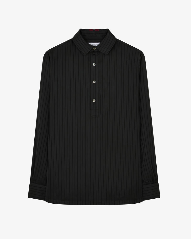 Satin Stripe George Shirt - Black picture #2
