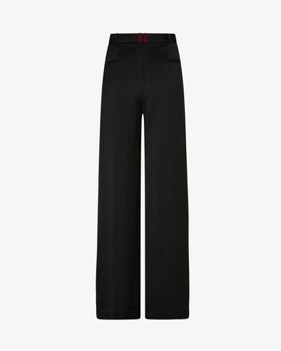 Satin Stripe Serena Trouser - Black SERENA BUTE