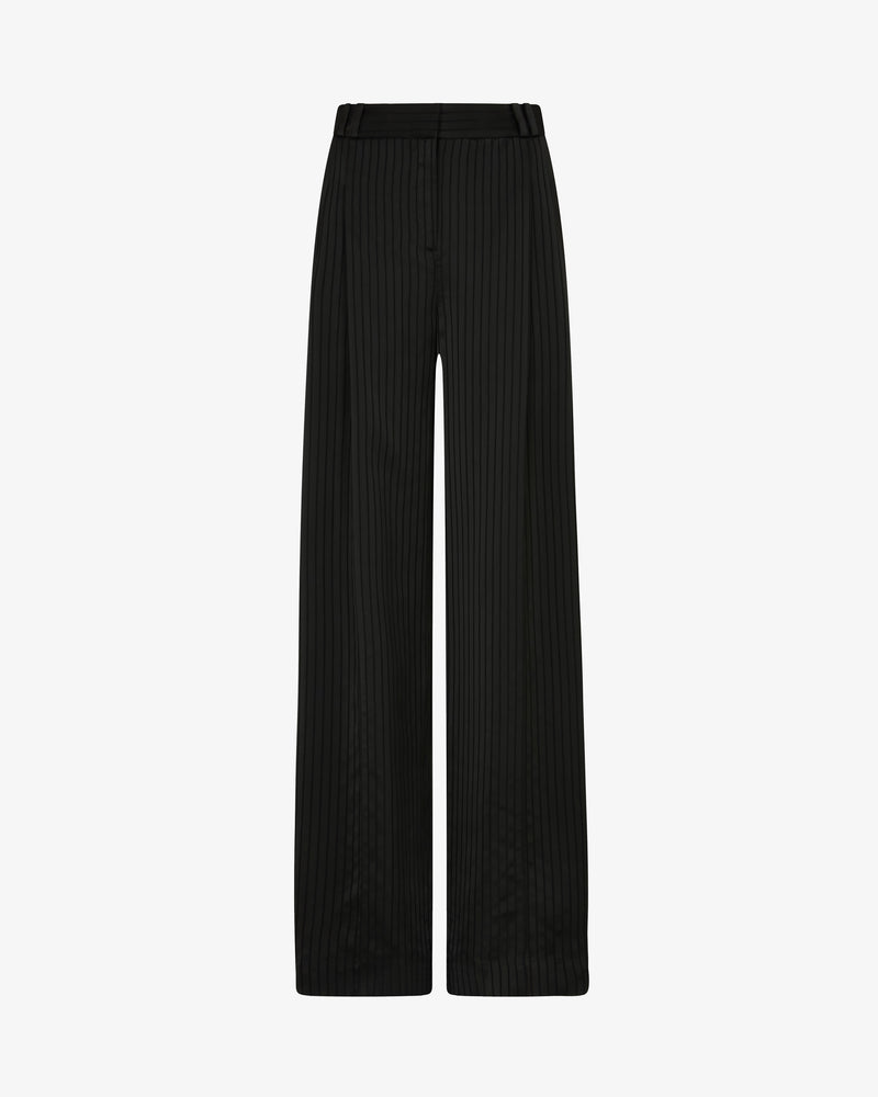 Satin Stripe Serena Trouser - Black picture #2