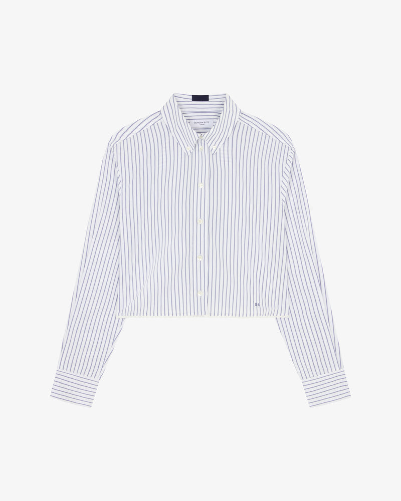 Striped Cropped Shirt - Navy/White picture #2