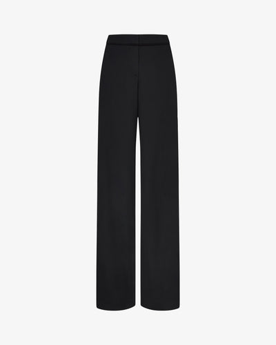 Tailored Trouser with Georgette Trim - Black SERENA BUTE