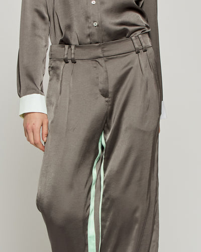 Satin Boyfriend Trouser '25 - Charcoal SERENA BUTE