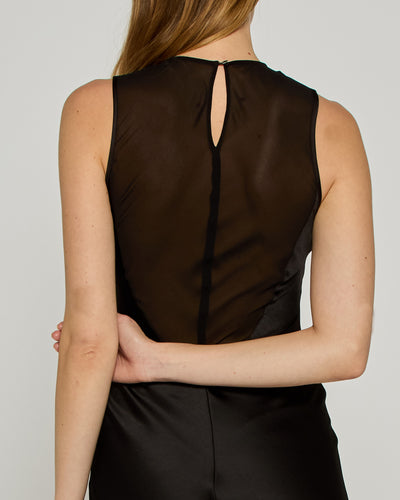 Georgette Evening Dress - Black SERENA BUTE