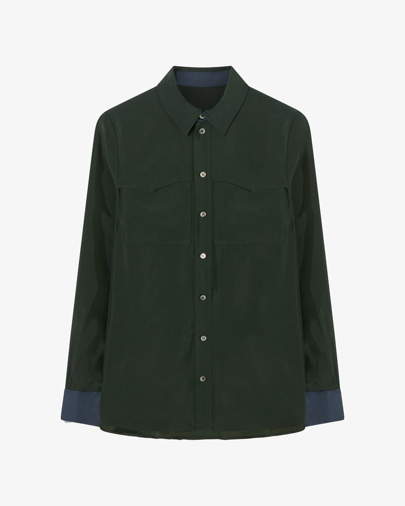 Matte Satin Utility Shirt - Forest Green picture #2