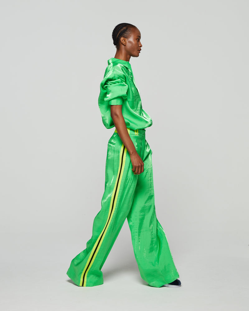 Serena Wide Leg Trouser - Bright Green picture #4