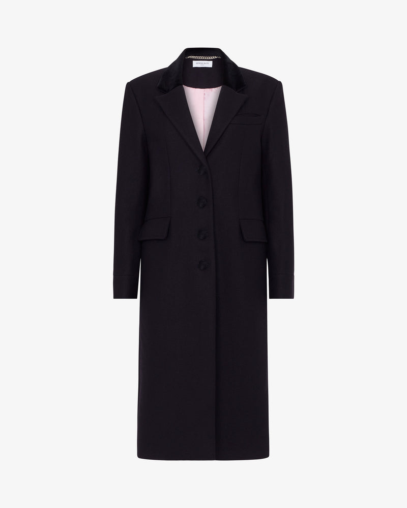 Oversized Wool Cashmere Coat - Navy picture #2