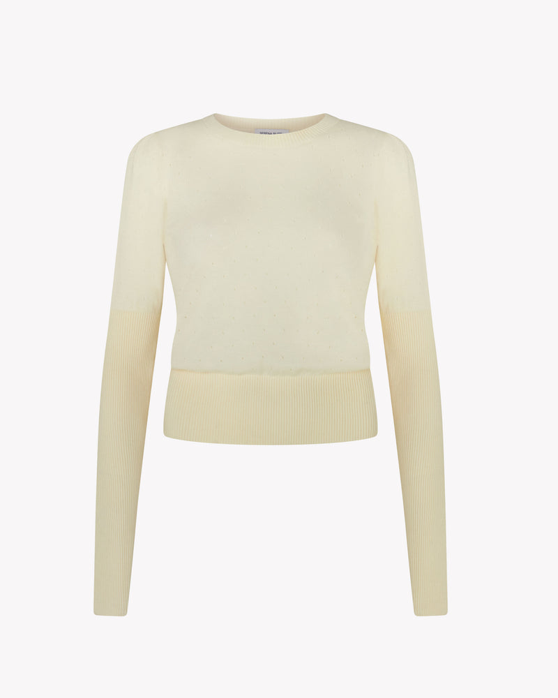 Pointelle Fitted Jumper - Cream picture #2