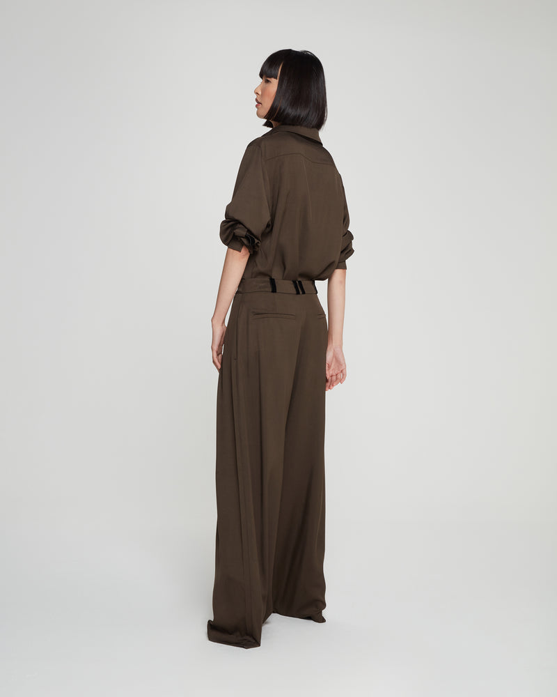 Relaxed Wide Leg Trouser - Brown picture #3