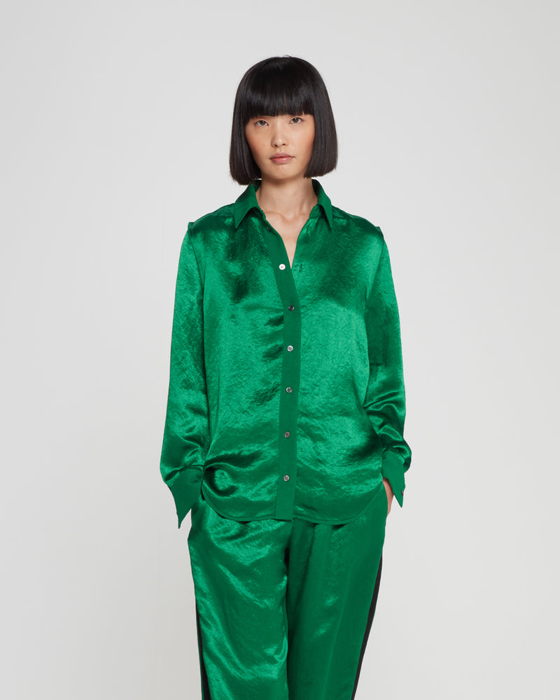 Satin Inside Out Shirt - Green picture #4