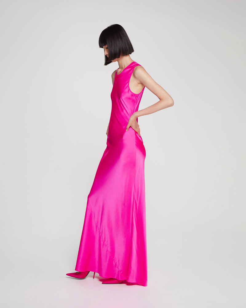 Silk Tank Dress - Shocking Pink picture #4