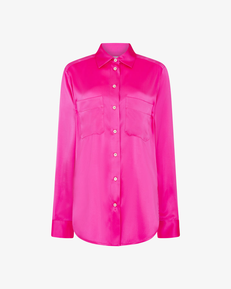 Silk Utility Shirt - Shocking Pink picture #2
