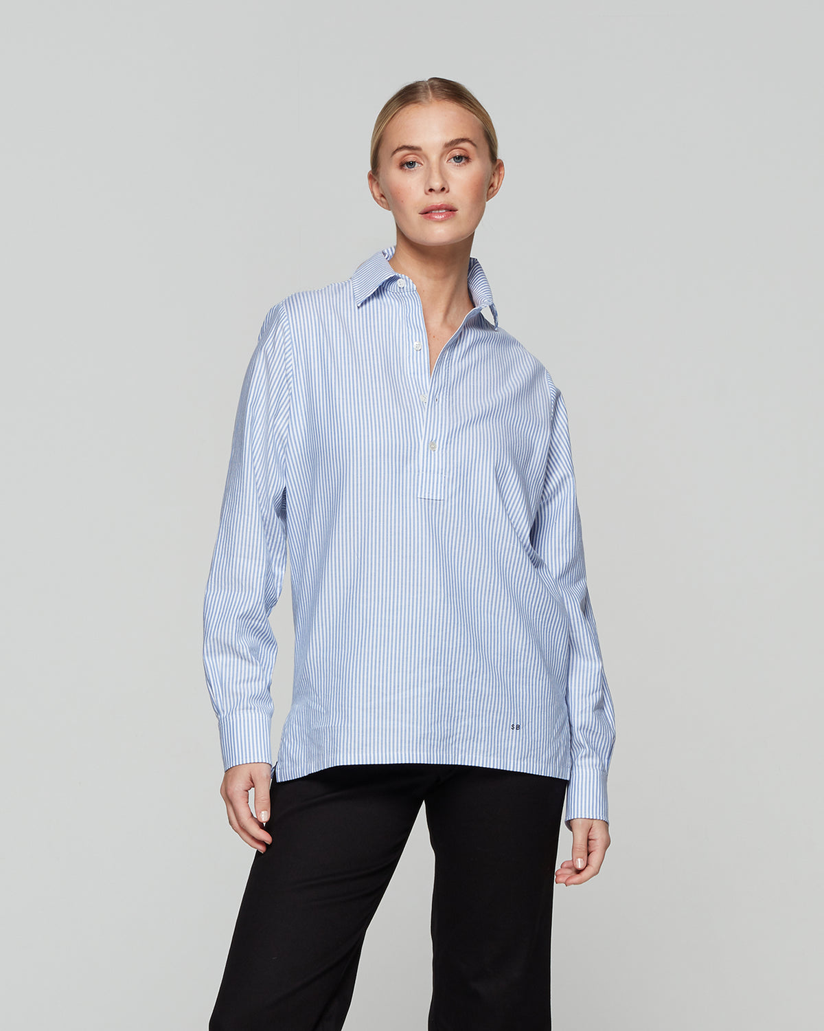 Striped Summer George Shirt - Blue/White