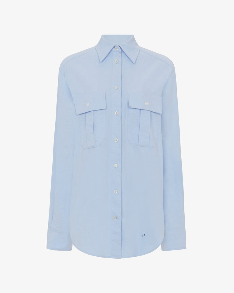 Soft Cotton Utility Shirt - Light Blue picture #2